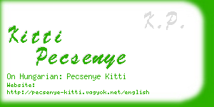 kitti pecsenye business card
